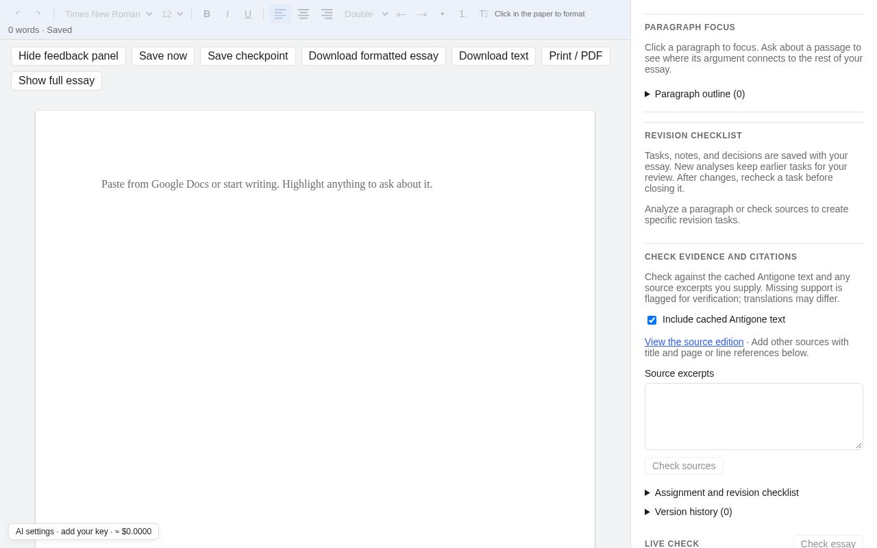 Preview of Essay editor