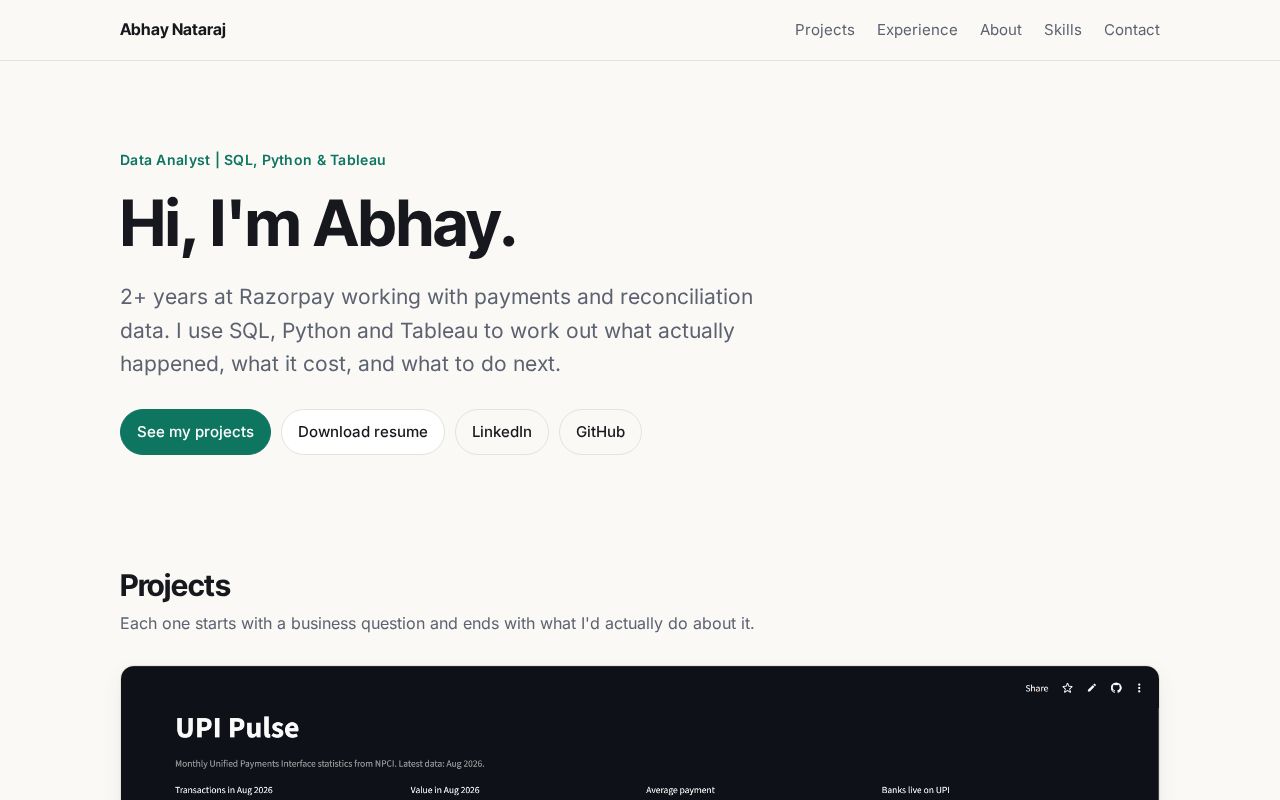 Preview of AbhayNataraj Github Io