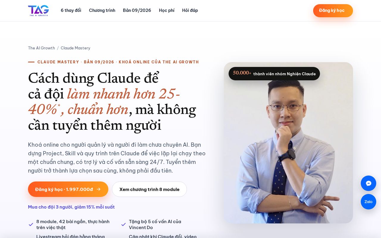 Preview of Tag Claude Mastery Landing