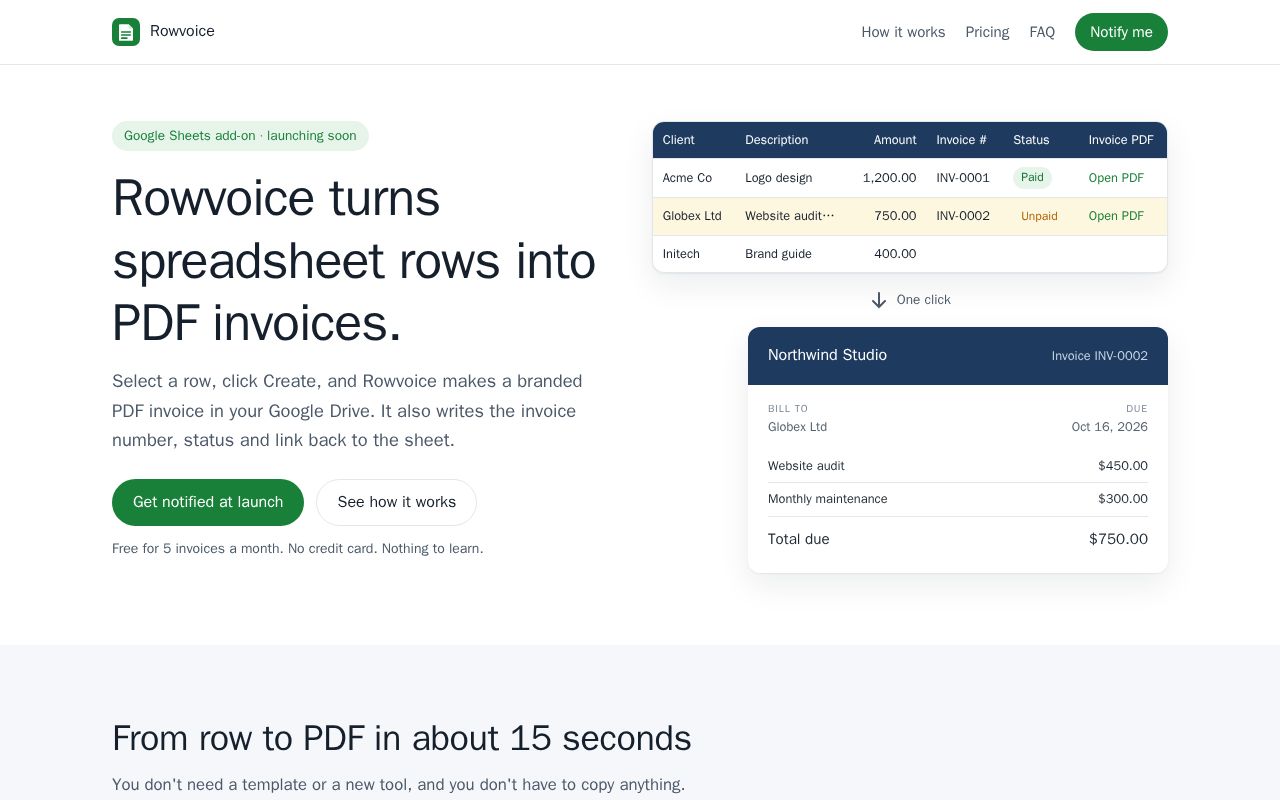 Preview of Rowvoice