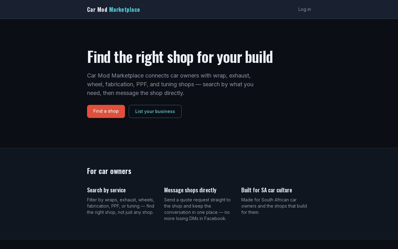 Preview of Car Mod Marketplace