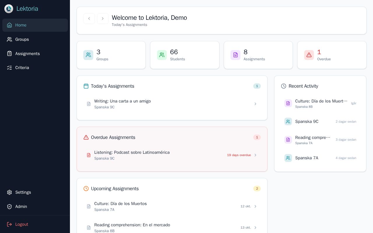 Preview of Lektoria Livedemo