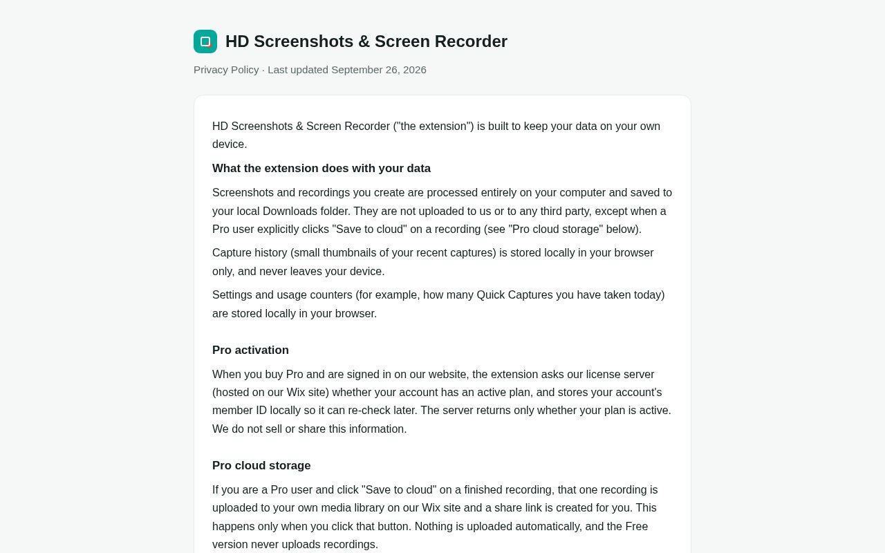 Preview of Hd Screenshots Privacy