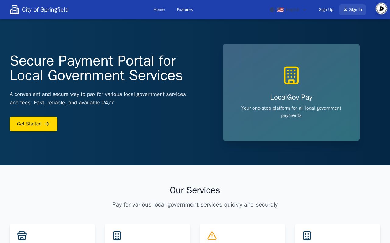 Preview of Secure Payment Portal for Local Government