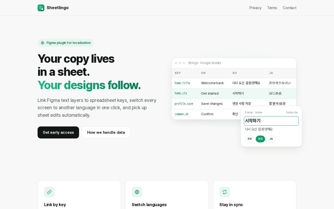 Preview of Sheetlingo Figma Plugin
