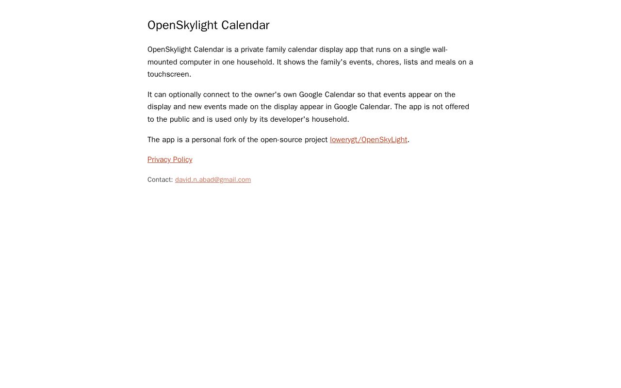 Preview of OpenSkylight Calendar