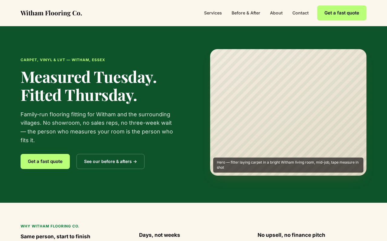 Preview of Witham Flooring Co. - SiteCollab portfolio demo