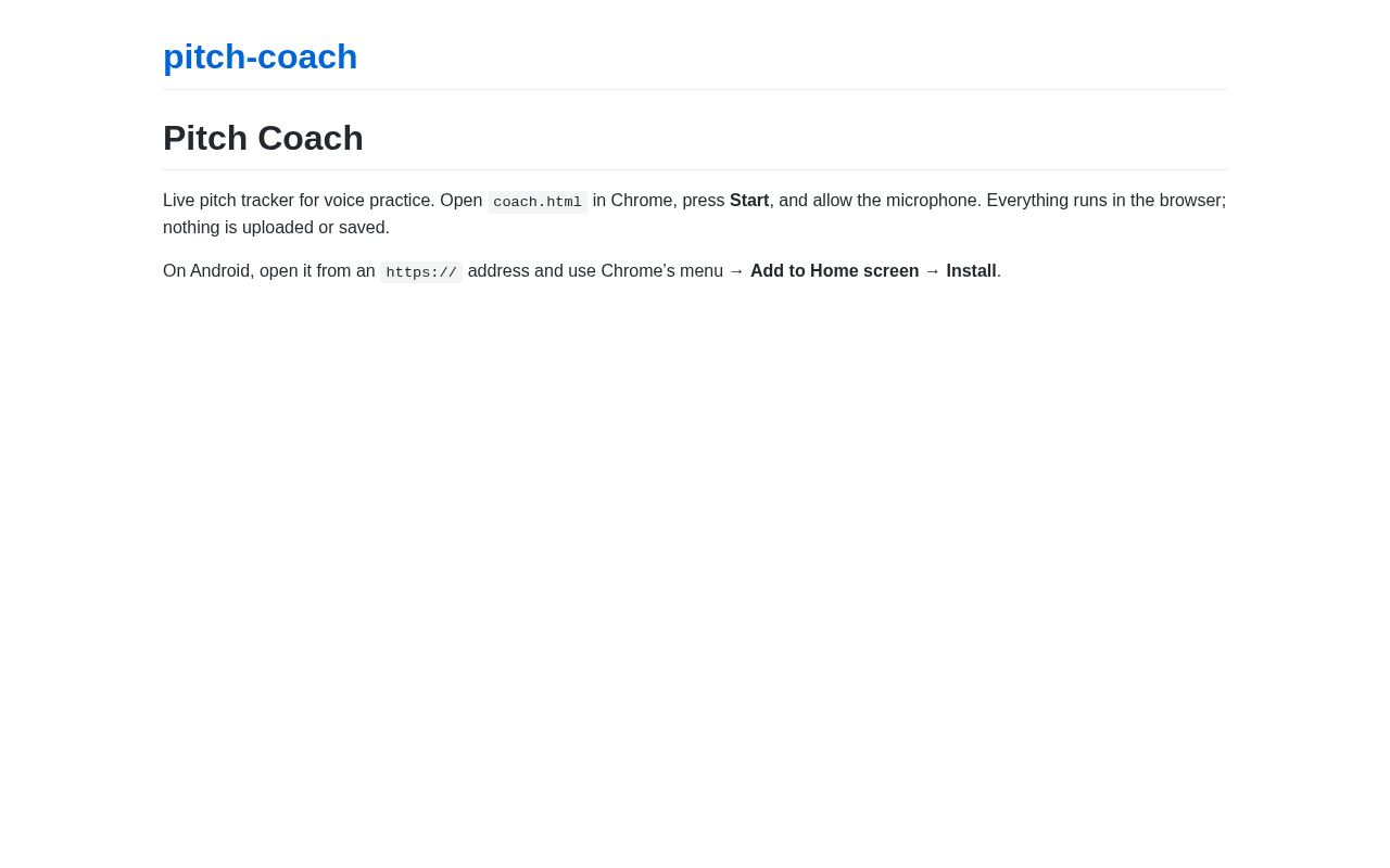 Preview of Pitch Coach