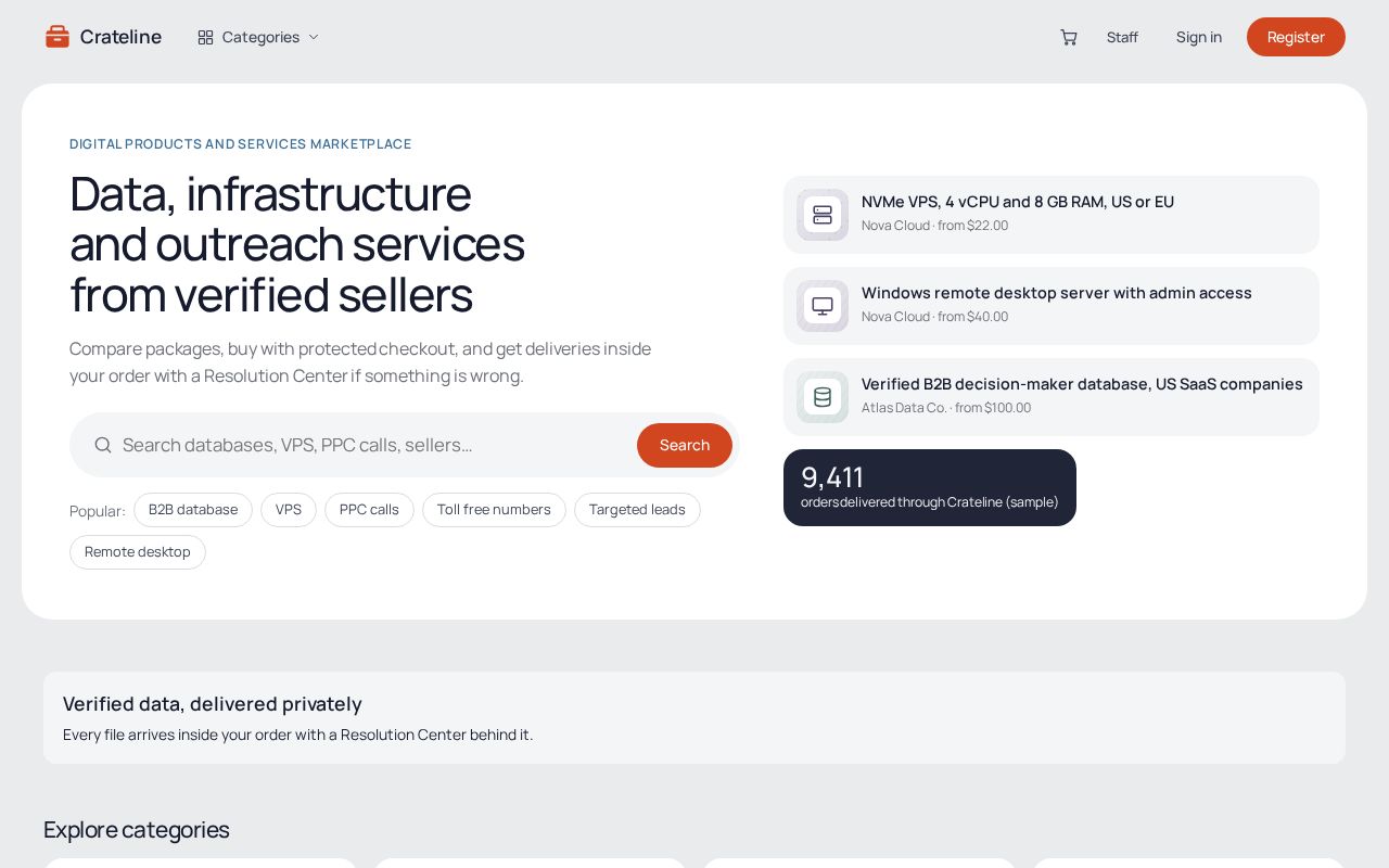 Preview of Crateline Marketplace