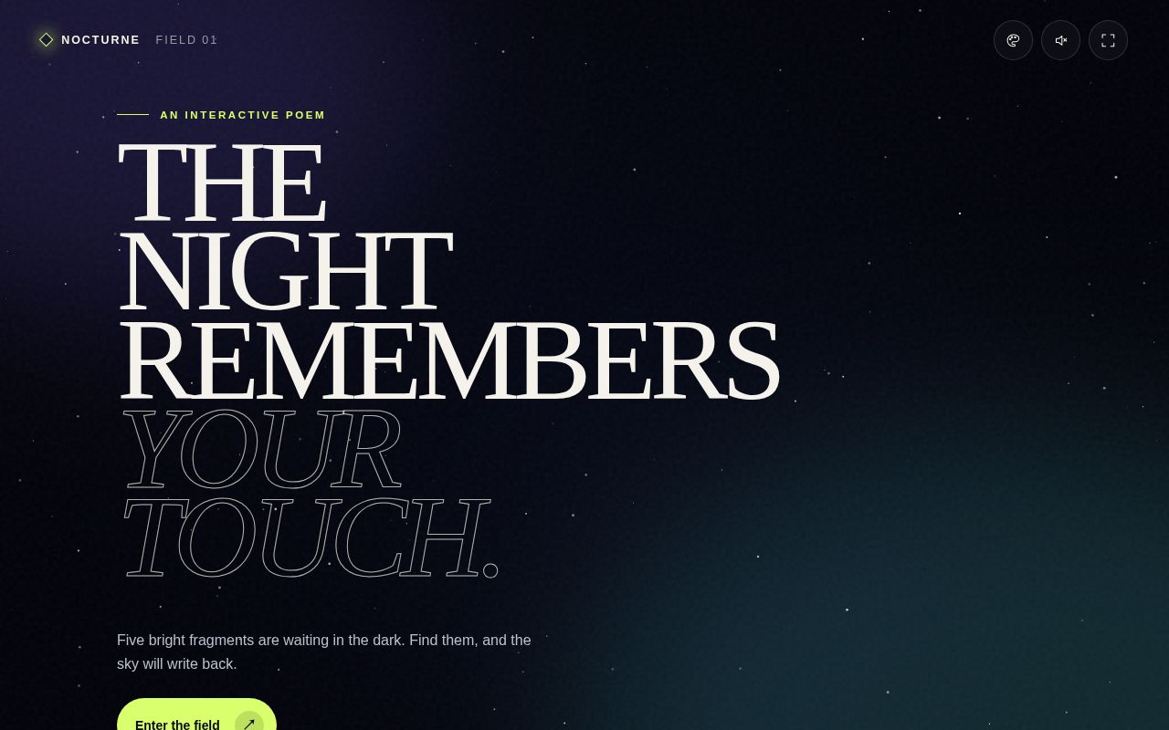 Preview of An interactive constellation that becomes a living poem.