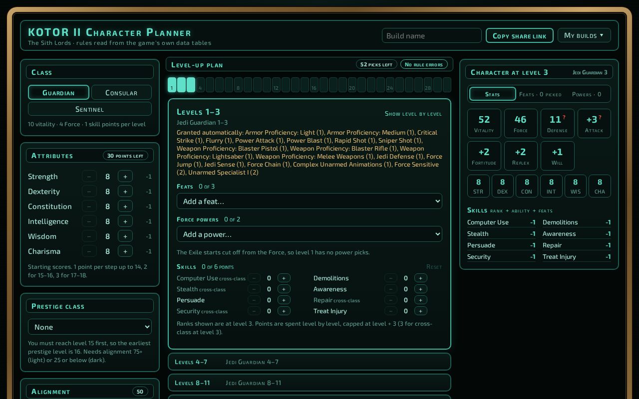 Preview of Kotor2 Planner