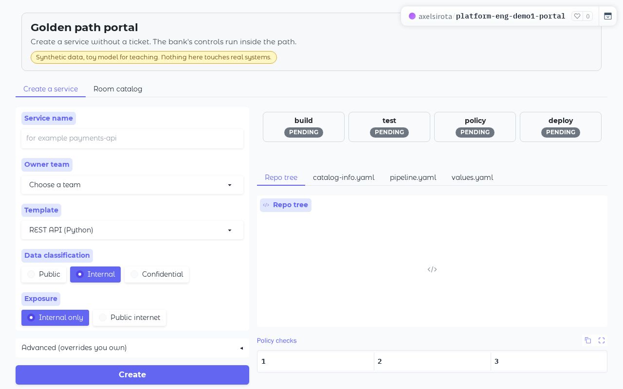 Preview of Golden path portal