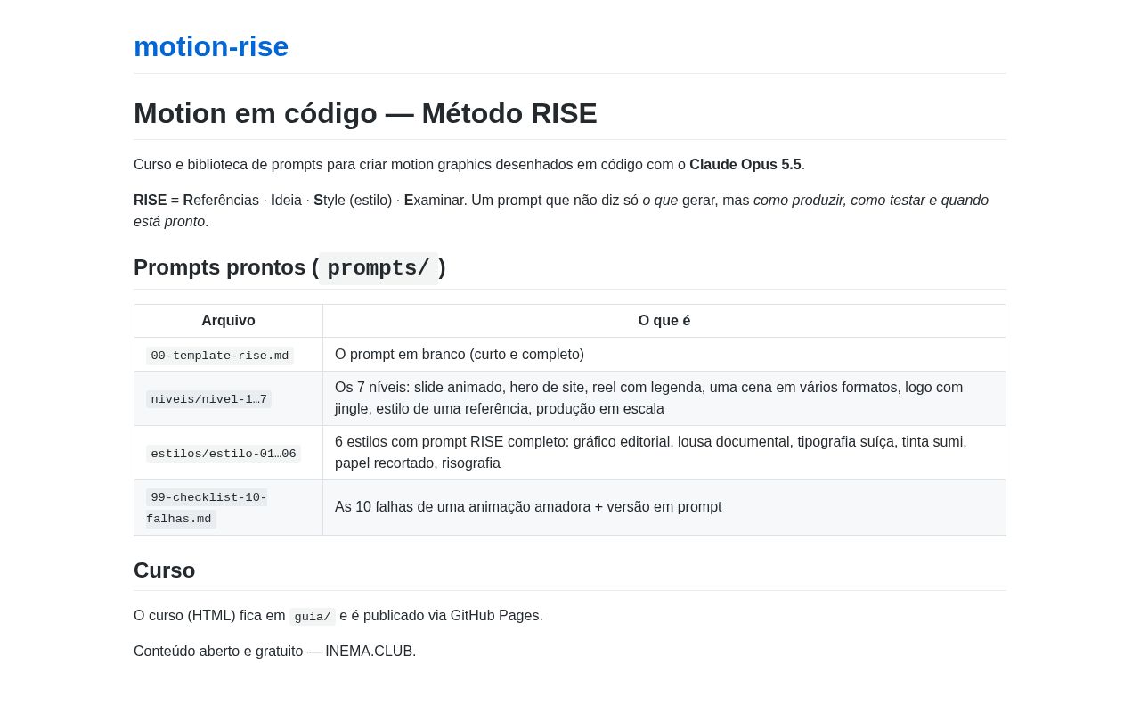 Preview of Motion Rise