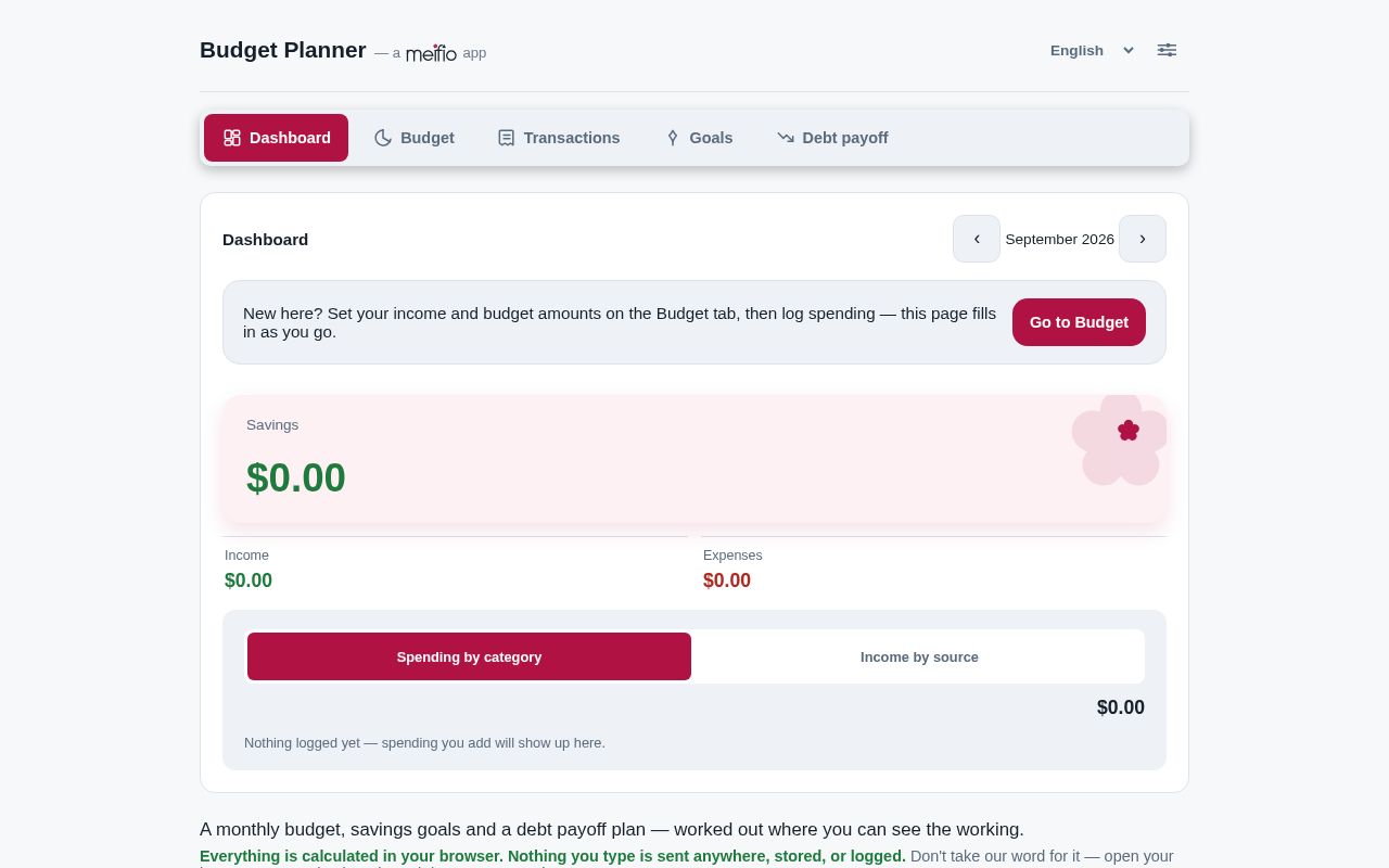 Preview of Budget Planner
