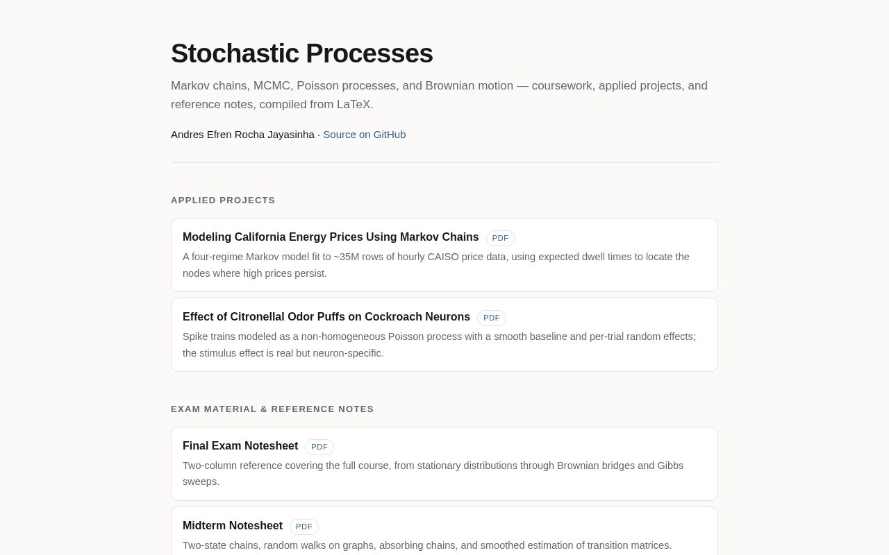 Preview of Stochastic Processes