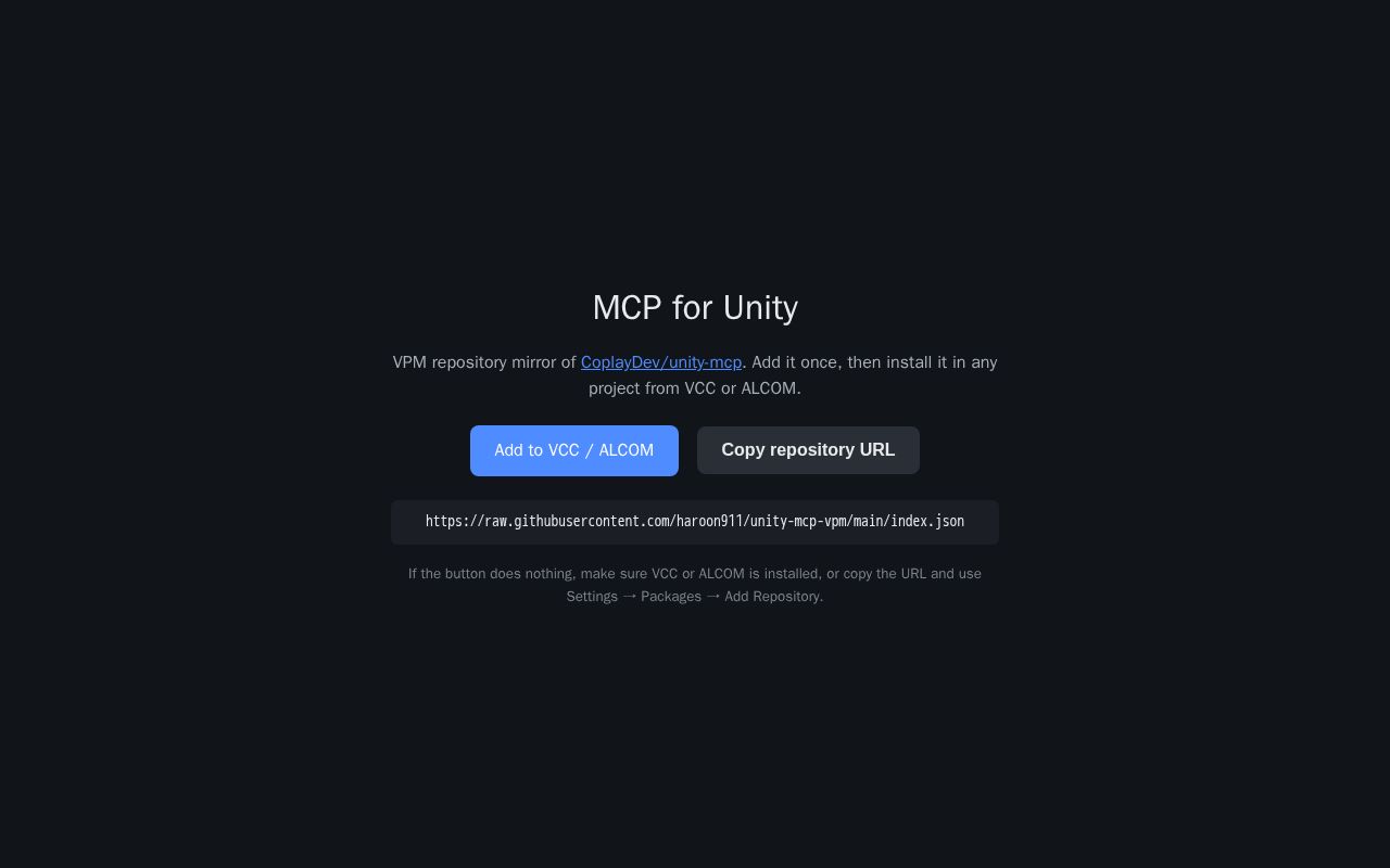 Preview of MCP for Unity