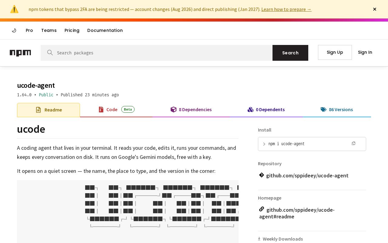 Preview of Ucode Agent