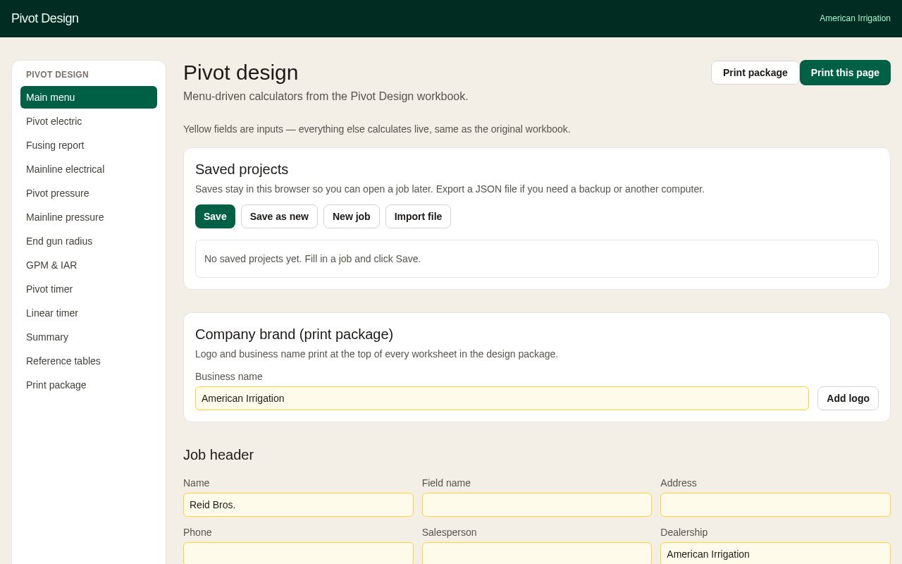 Preview of American Irrigation apps