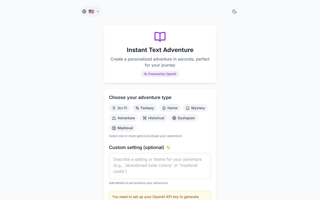 Preview of Text Adventure Creator