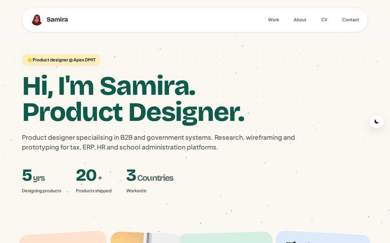 Preview of Portfolio of Samira Binte Hamid, digital product designer (Dhaka)