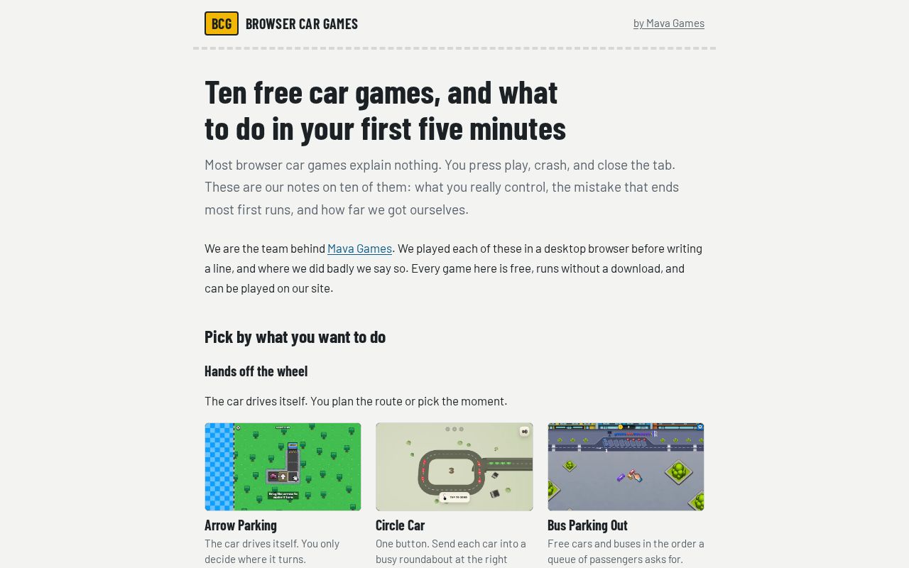 Preview of Browser Car Games