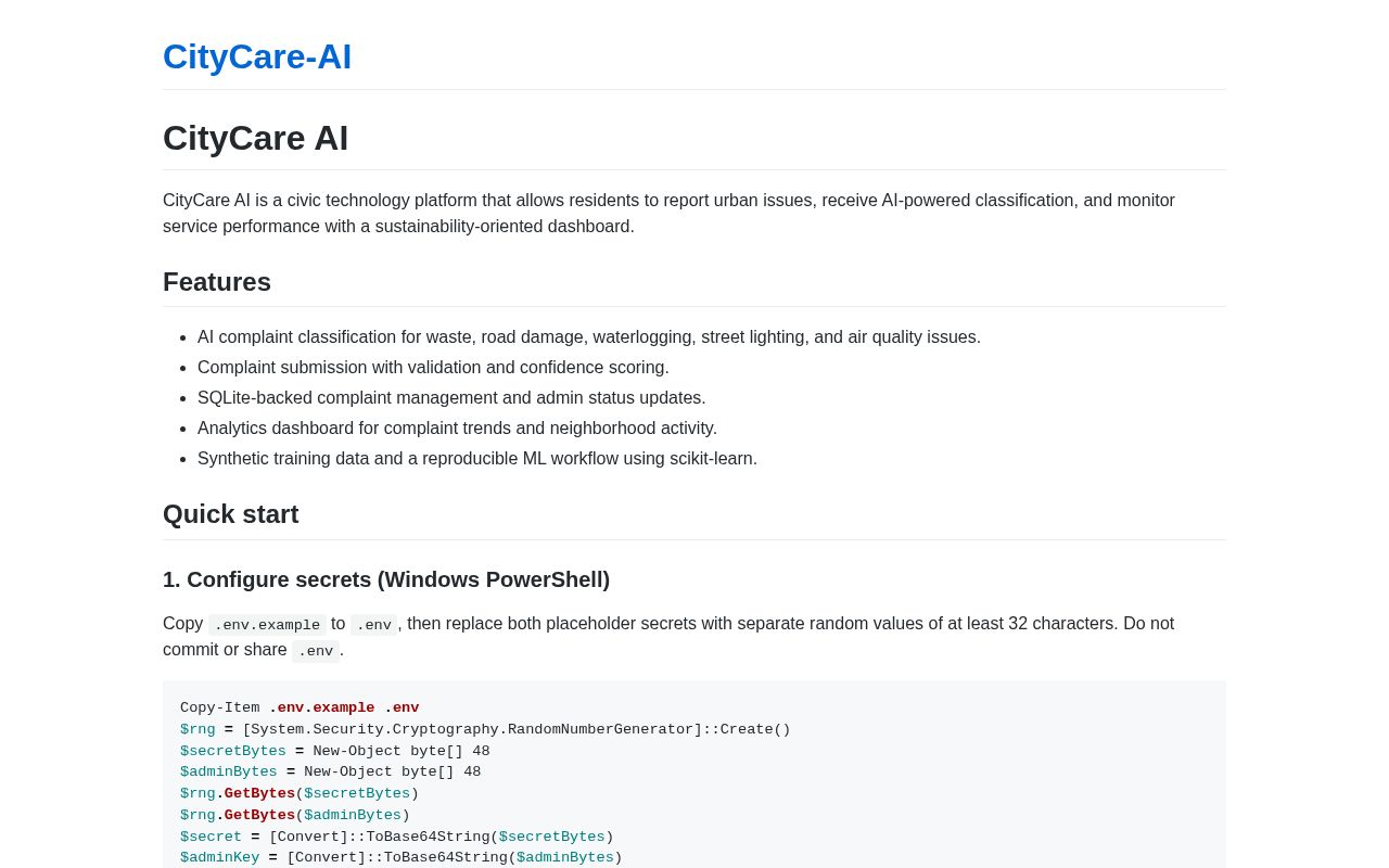 Preview of CityCare AI