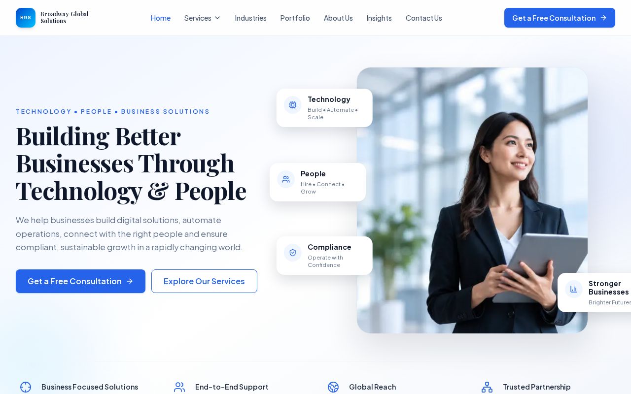 Preview of B Way Landing Page