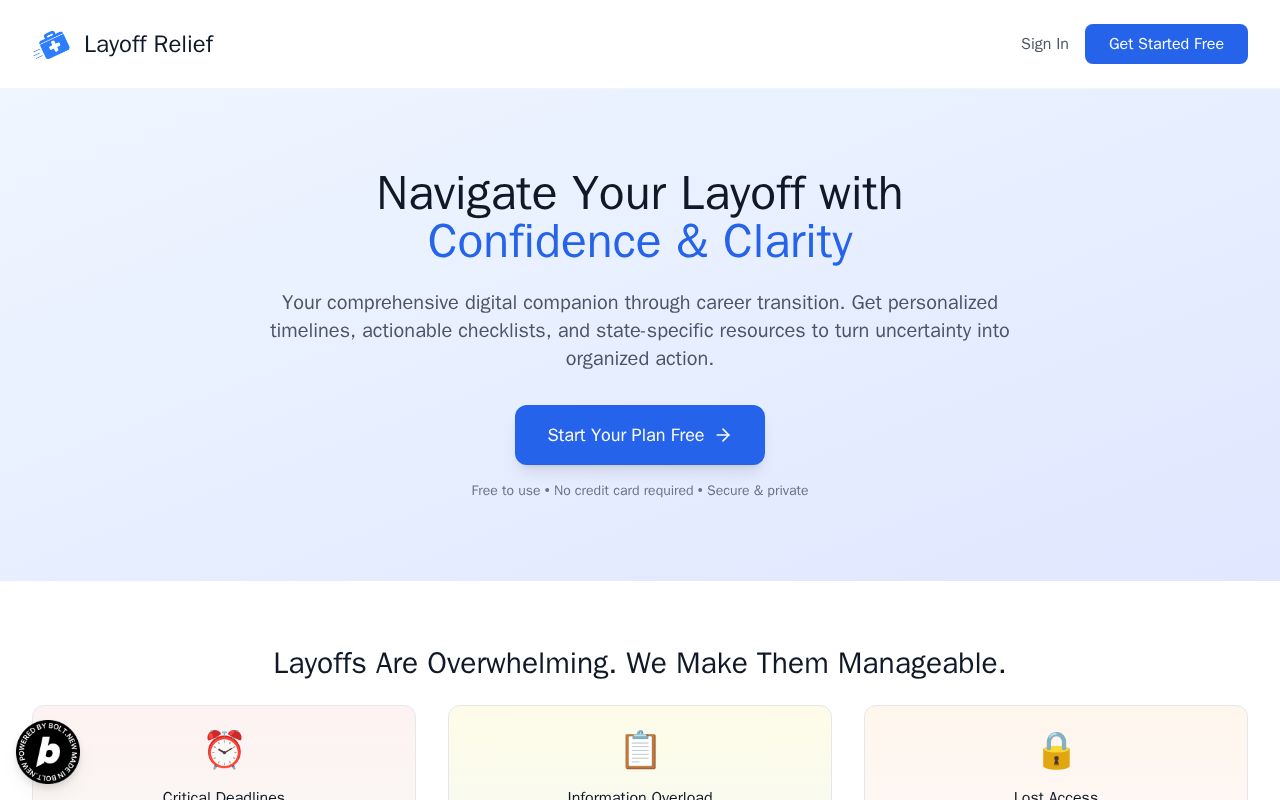 Preview of Layoff Relief