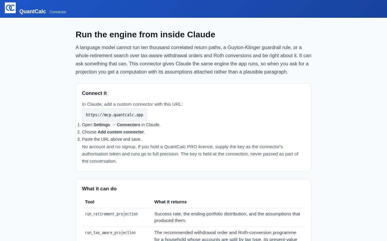 Preview of Quantcalc Mcp Plugin