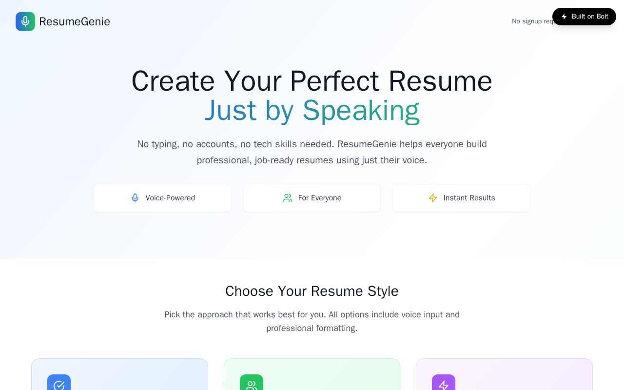 Preview of ResumeGenie