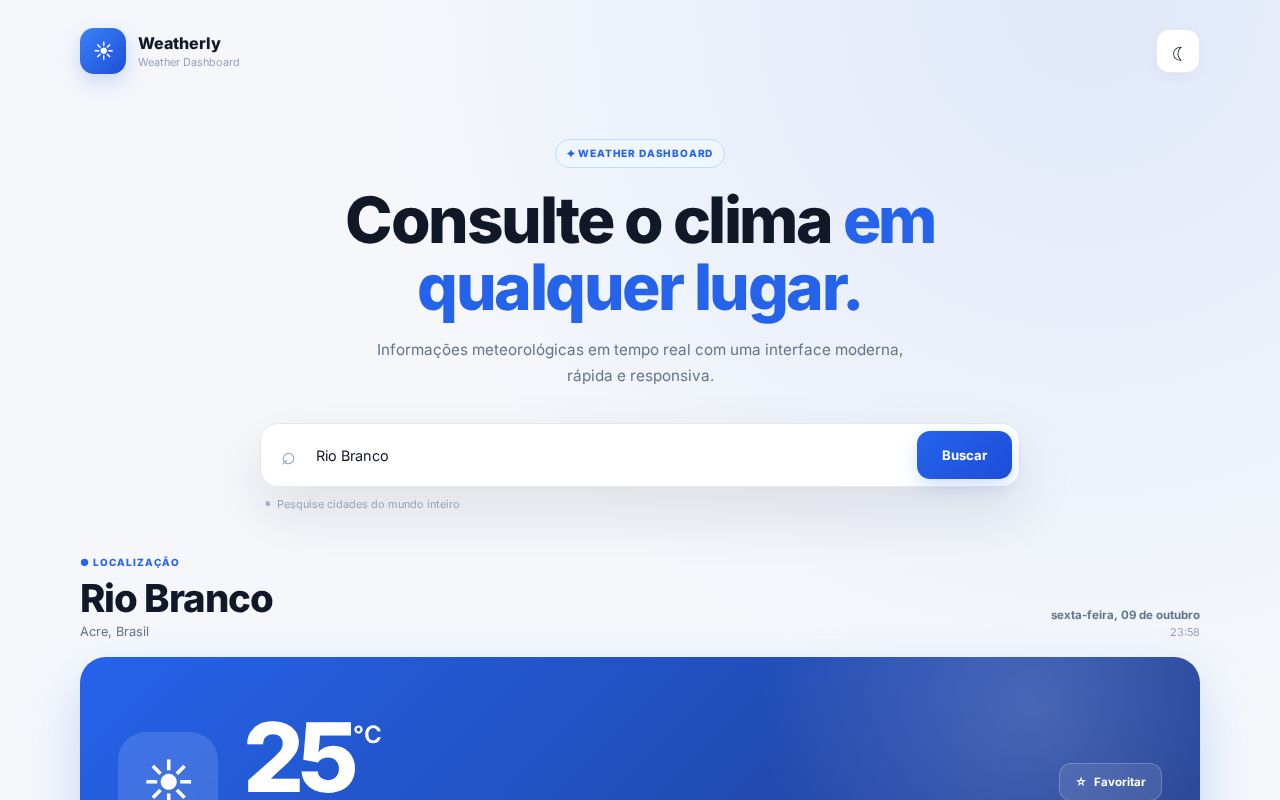 Preview of Weather Dashboard