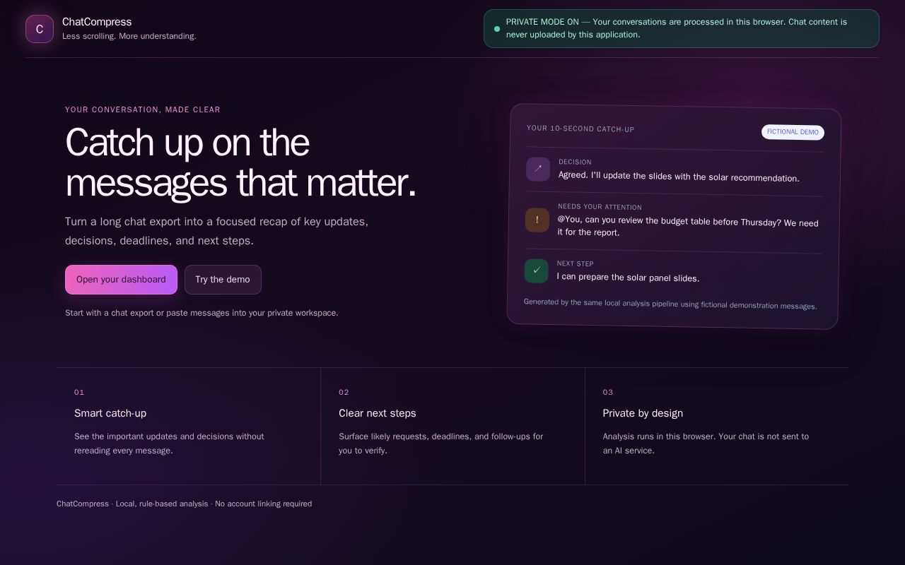 Preview of ChatCompress AI
