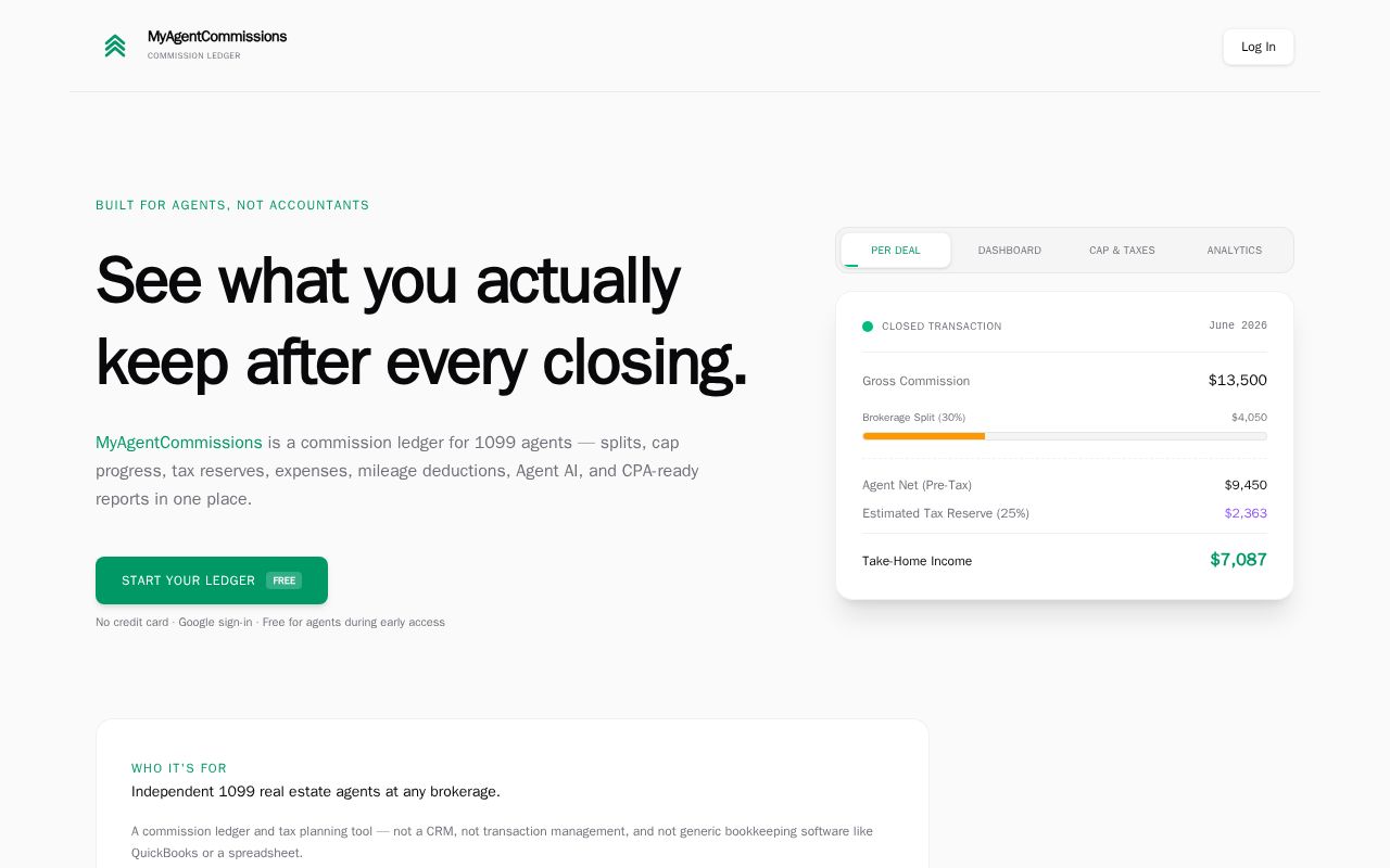 Preview of MyAgentCommissions
