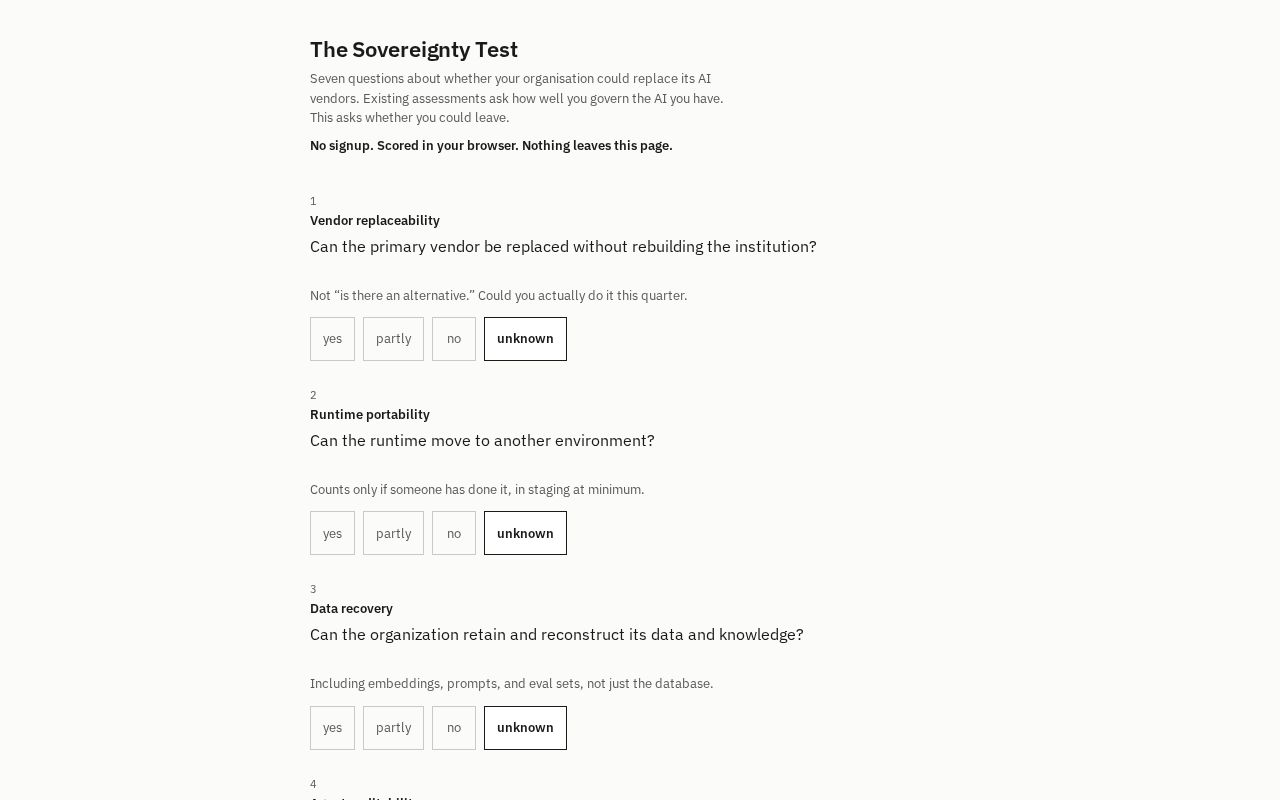 Preview of Sovereignty Test