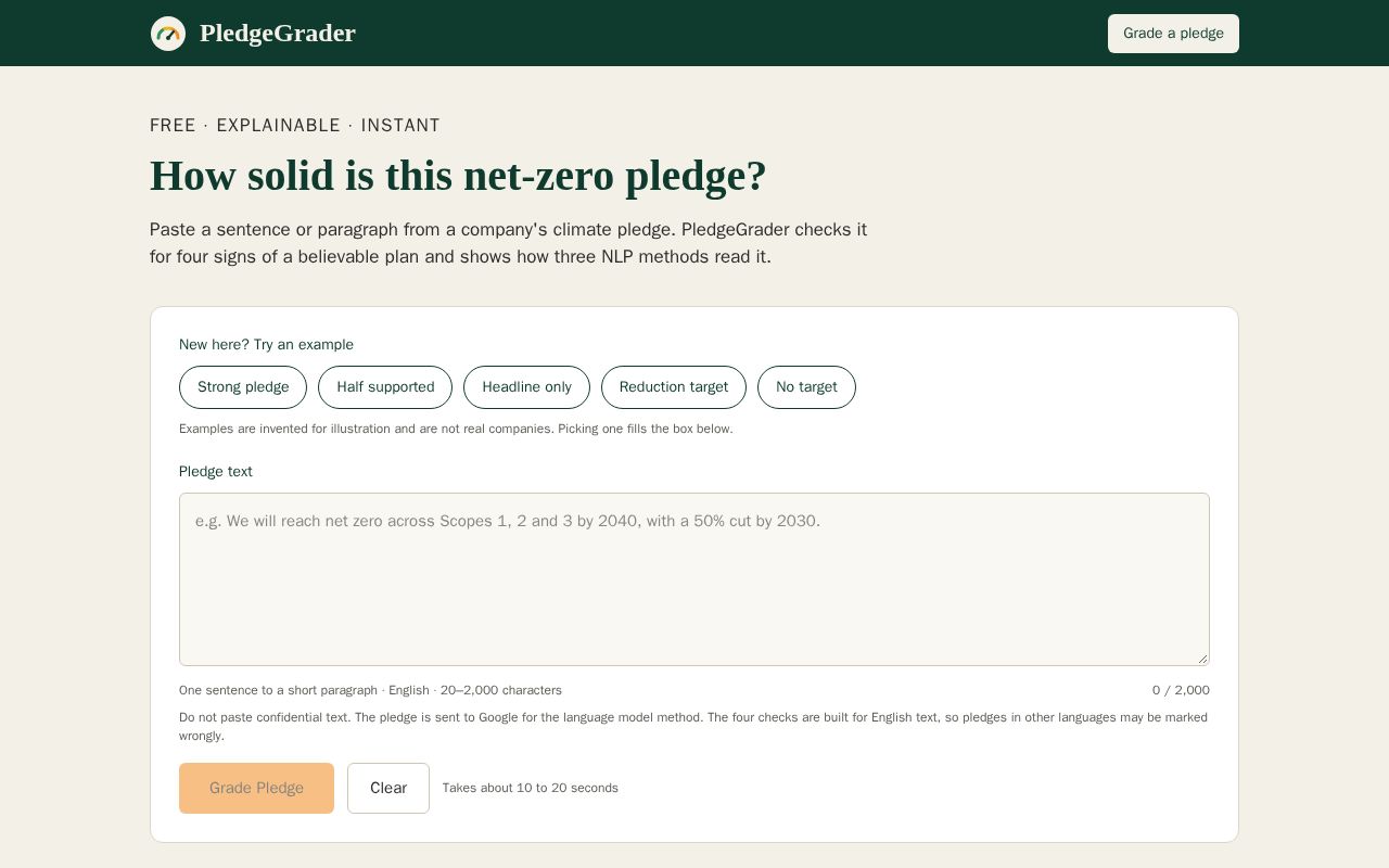 Preview of PledgeGrader