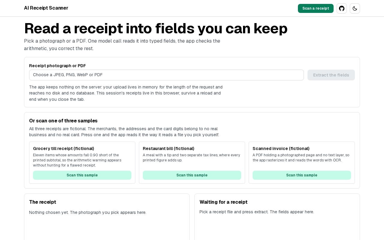 Preview of Ai Receipt Scanner