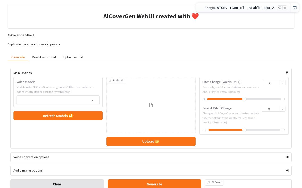 Preview of AICoverGen