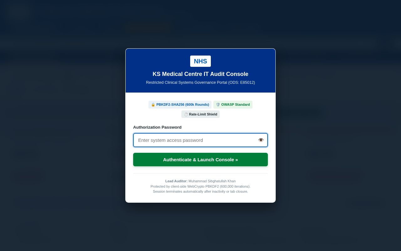 Preview of KS Medical Centre IT Site Audit Console