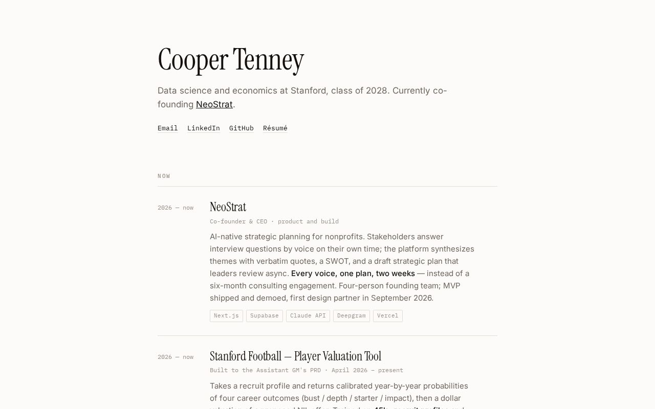 Preview of Coopertenney Github Io