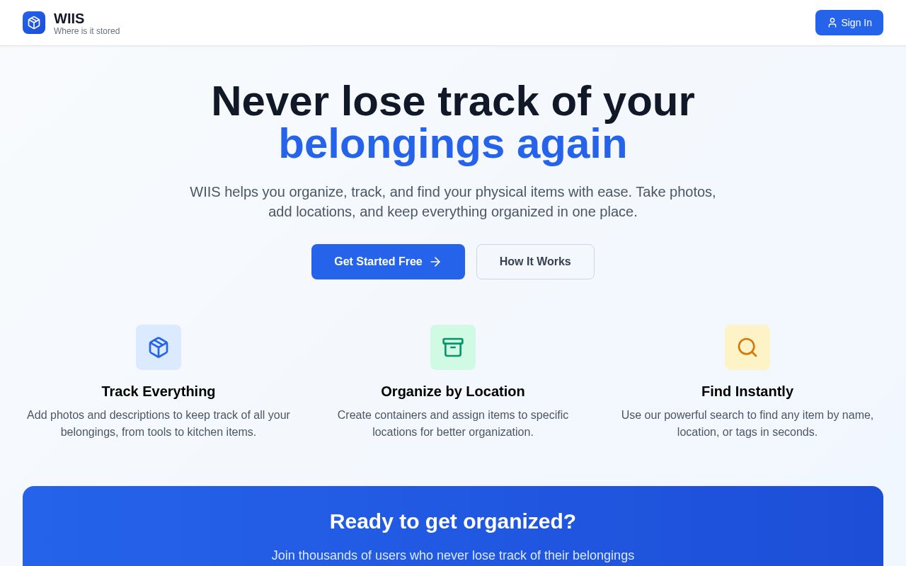 Preview of WIIS - Where Is It Stored