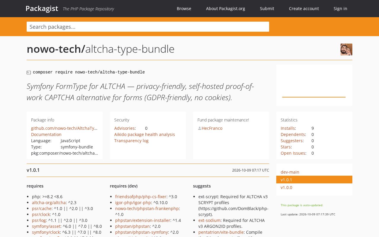 Preview of AltchaTypeBundle