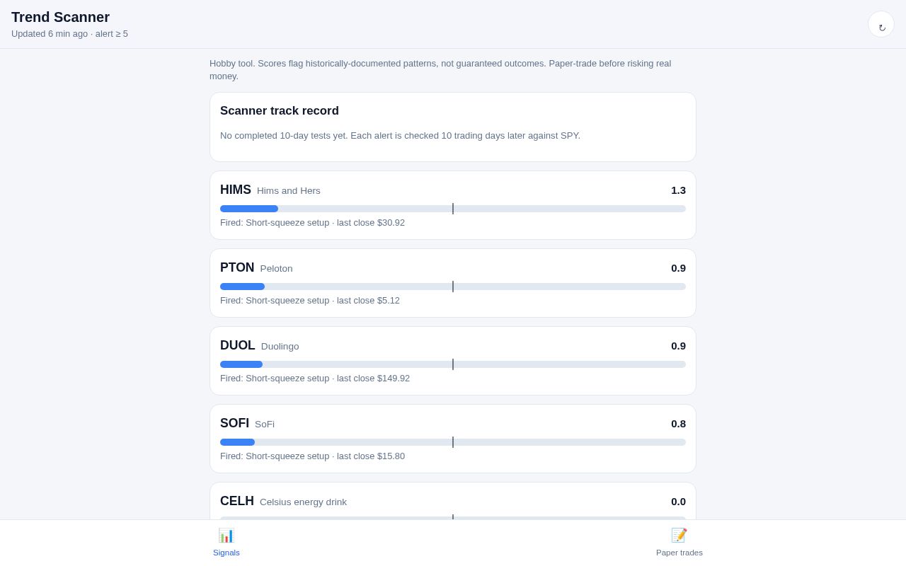 Preview of Stock Trend Scanner
