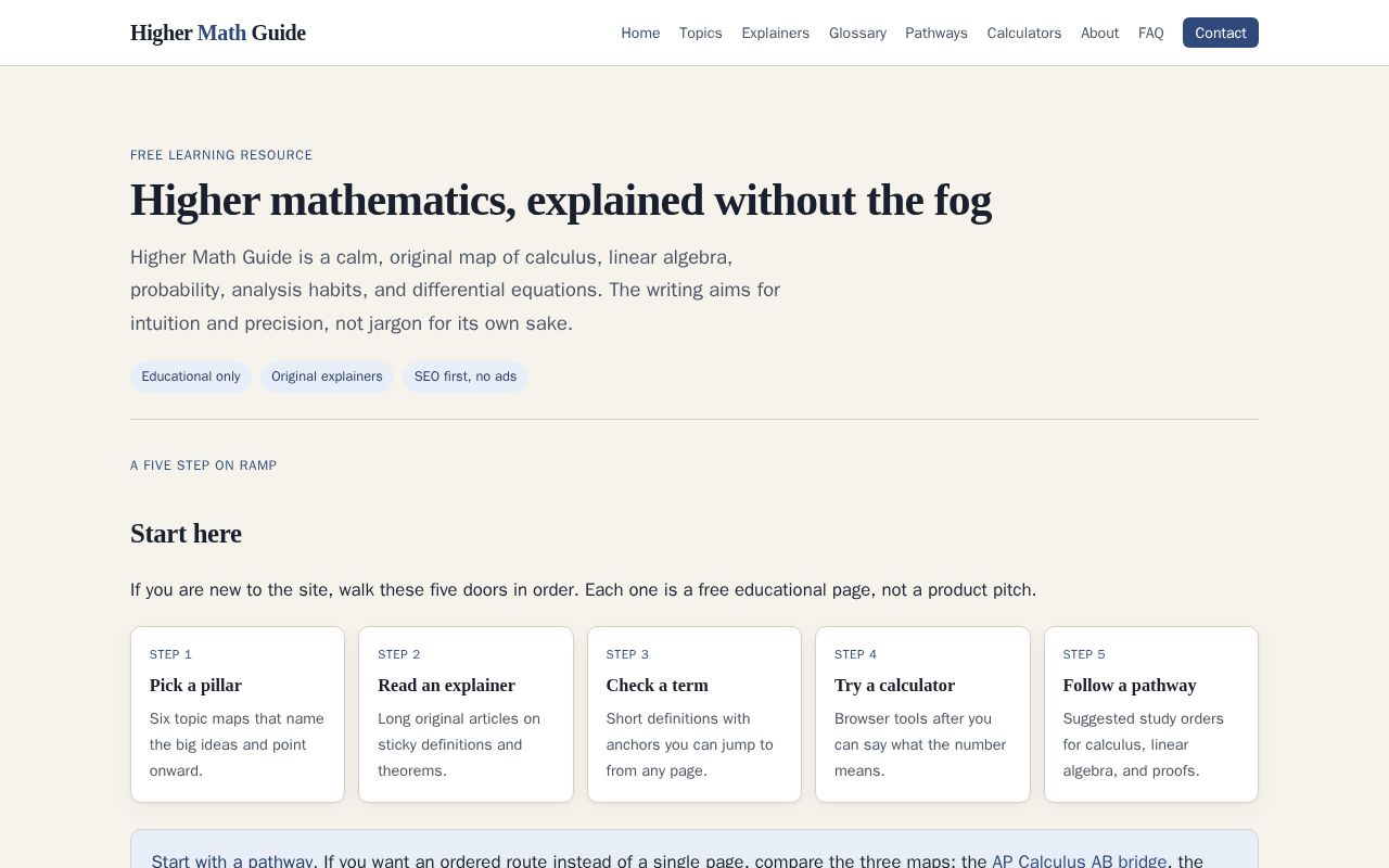 Preview of Highermathguide
