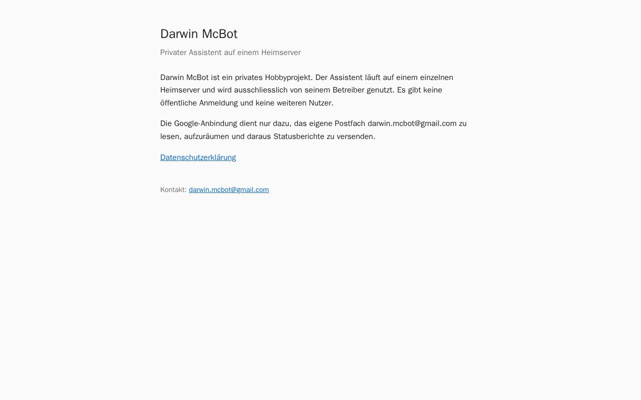 Preview of Darwin McBot