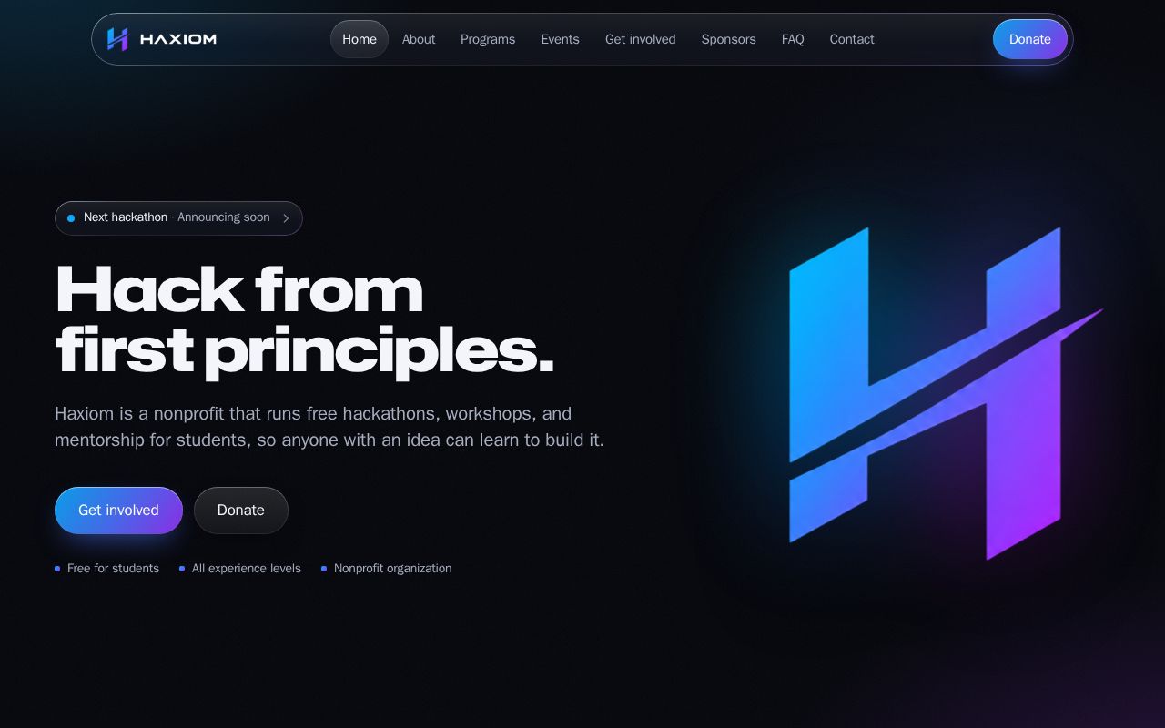 Preview of Haxiom Website