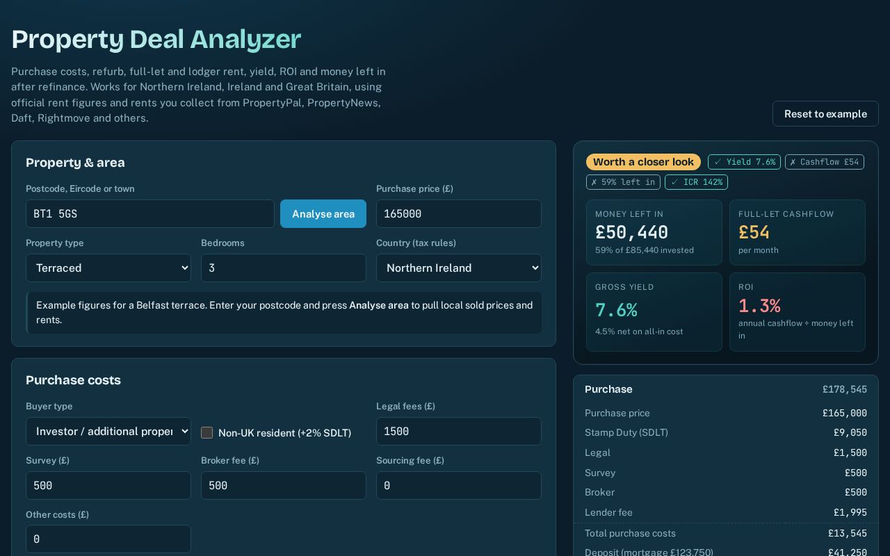 Preview of Deal Analyzer