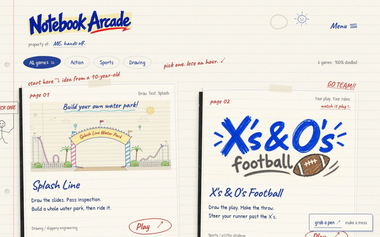 Preview of Notebook Arcade