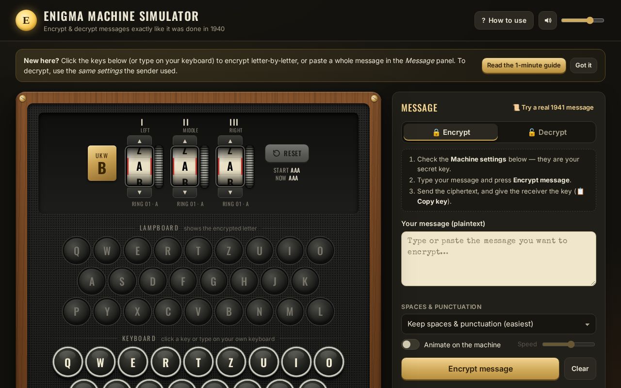 Preview of Enigma Machine Simulator