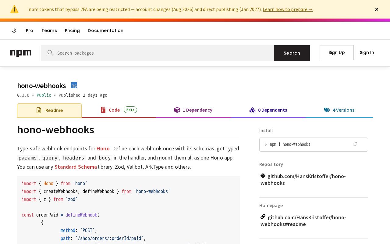 Preview of Hono Webhooks