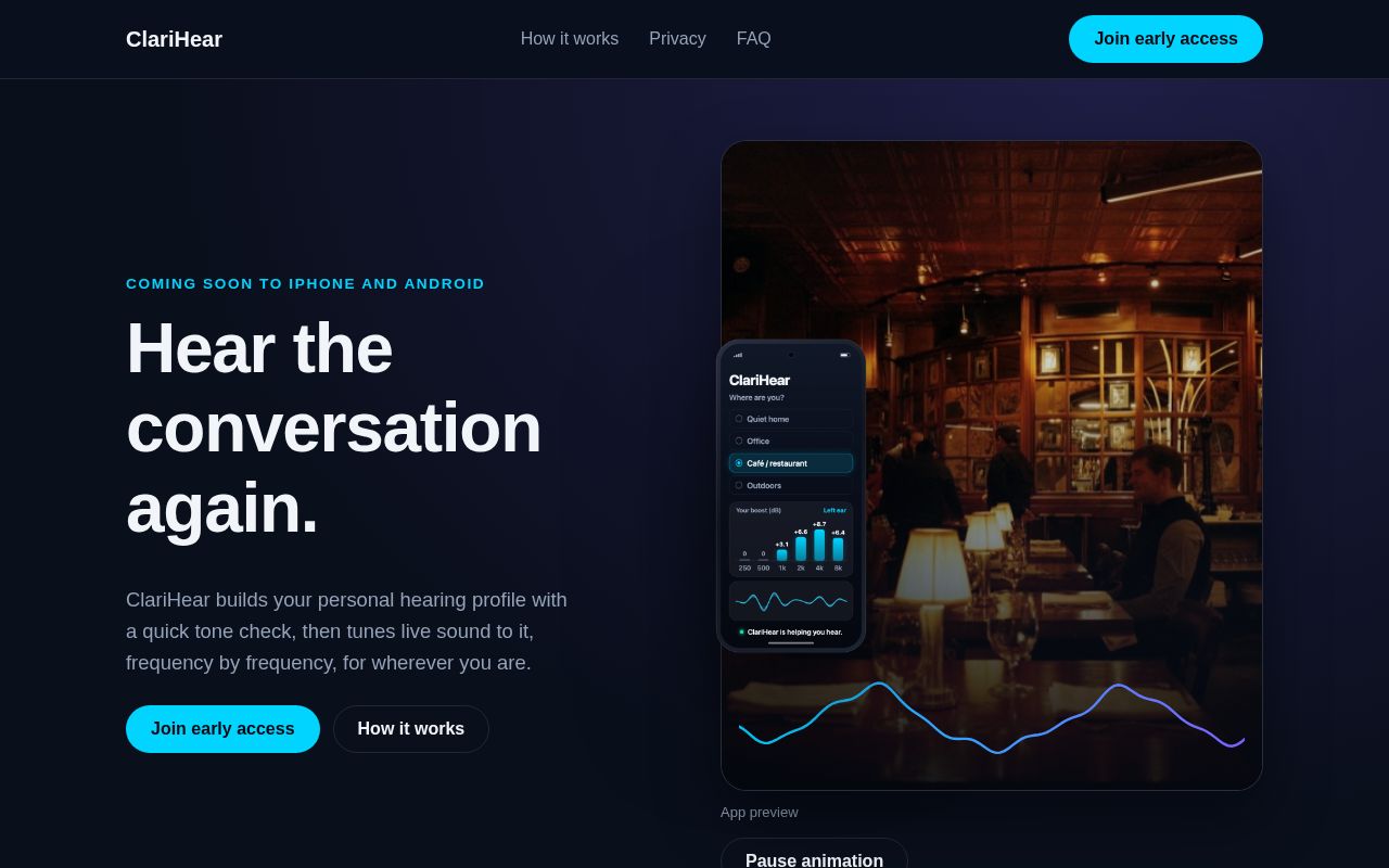 Preview of Clarihear Website